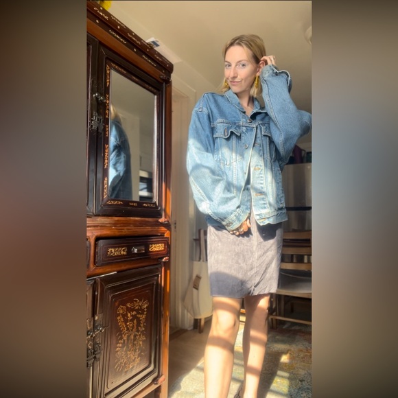 Joh Lavender Suede Long Sleeved Dress with pockets - Picture 4 of 6